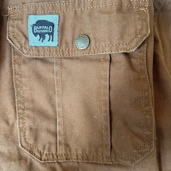 Buffalo Outdoors Men’s 2XL Brown Canvas Work Jacket w/ Gray Sweatshirt Hood - Picture 13 of 16